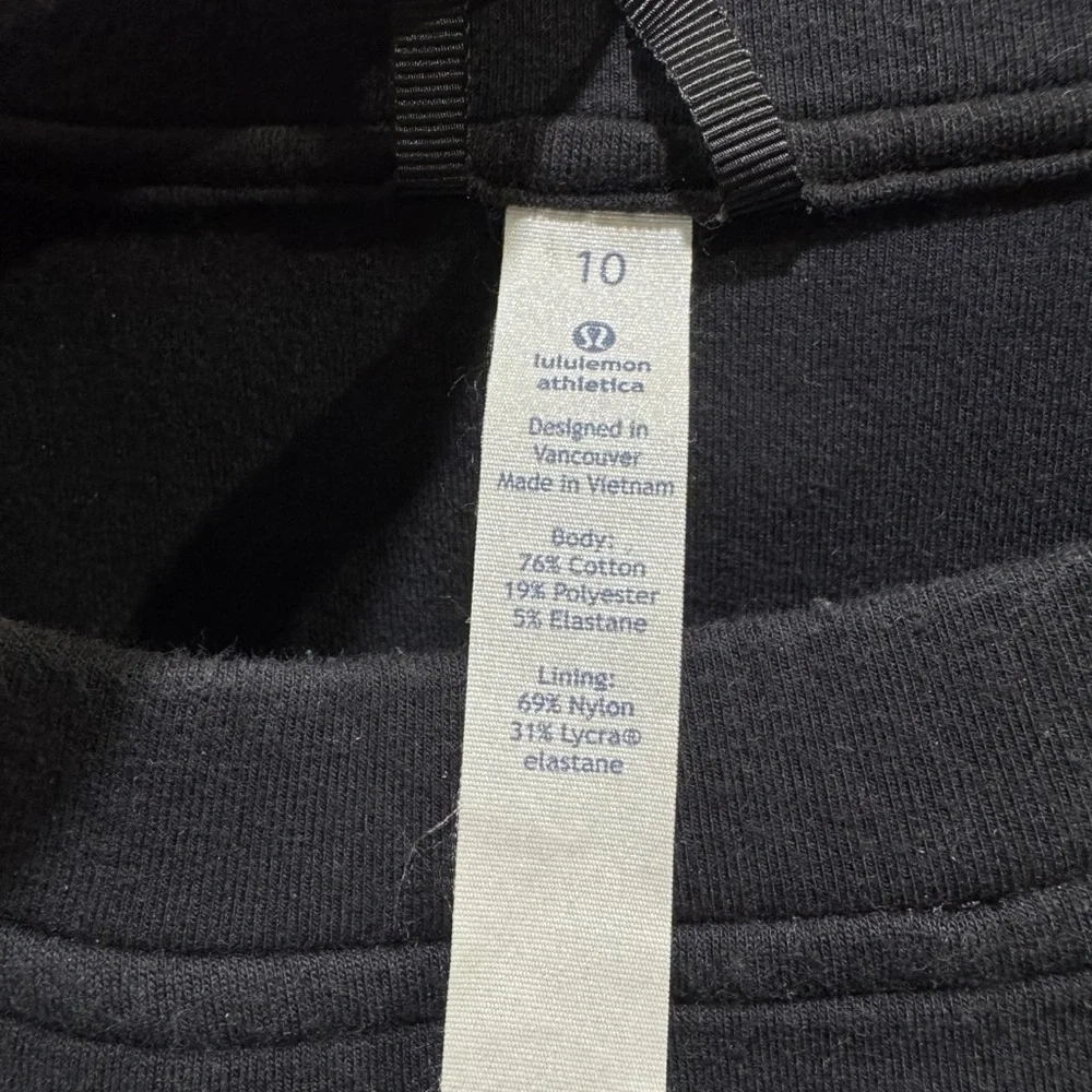 Lululemon NTS Cropped Short Sleeve Sweatshirt Black  Size 10 - Picture 5 of 10